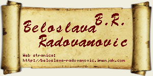 Beloslava Radovanović vizit kartica